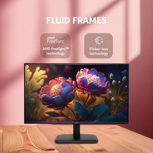 Image of acer EK240Y P6 P6 23.8 Inch IPS Full HD Backlit LED Monitor I 144Hz Refresh Rate, 1MS VRB Response Time, AMD FreeSync I 1 x VGA 1 x HDMI with Inbox HDMI Cable I Zero Frame Design I Eye Care I Black