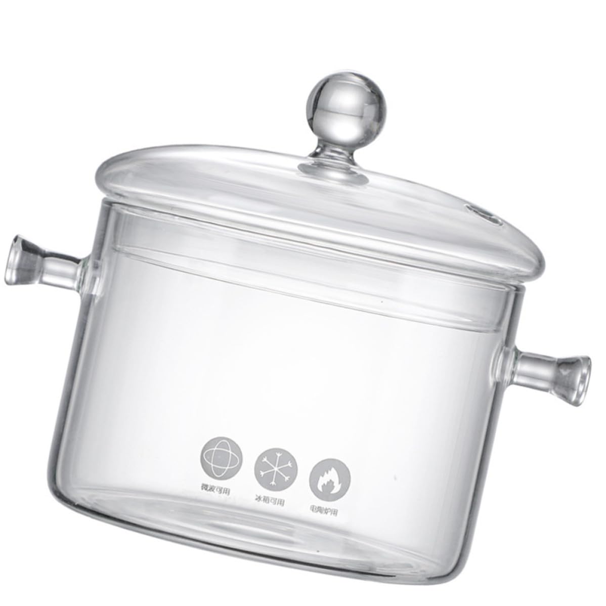 Olla de Sopa de Vidrio 1500ml Doble Asa para Cocinar