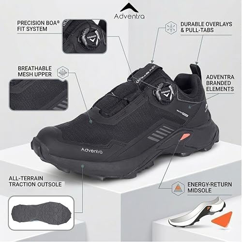 Image of Men's Waterproof Hiking Shoes | Low Ankle with Ultra Grip | Auto-Lacing | ET1102