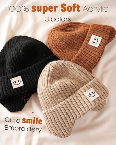 FURTALK Baby Beanie Winter Warm Hats Fleece Lined with Earflap Cute Knit Boys Girls Infant Toddler Kids Hat3