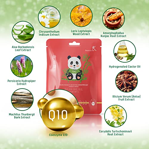 Korean Skincare Face Mask Set: Aloe Vera, Snail Jelly, Royal Jelly, Mango, and Q10 Masks - Deep Hydration, Moisturizing, Anti-Aging, and Wrinkle Care Bundle - Image 3