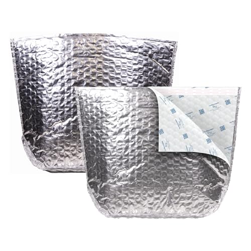 The Boxery Foil Insulated Box Bubble Liners for Shipping Perishables 10 x 10 x 10" – Pack of 50 Thermal Bubble Mailers for Cold & Hot Food – Reusable Foil Lined Shipping Bags
