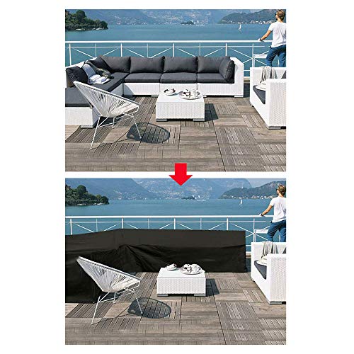 LMYDIDO Gartenmöbel Abdeckung L-Form Schwerlast 210D Polyester Wasserdicht Staubdicht Lounge Abdeckung Schutzhüllen für… – Bild 7
