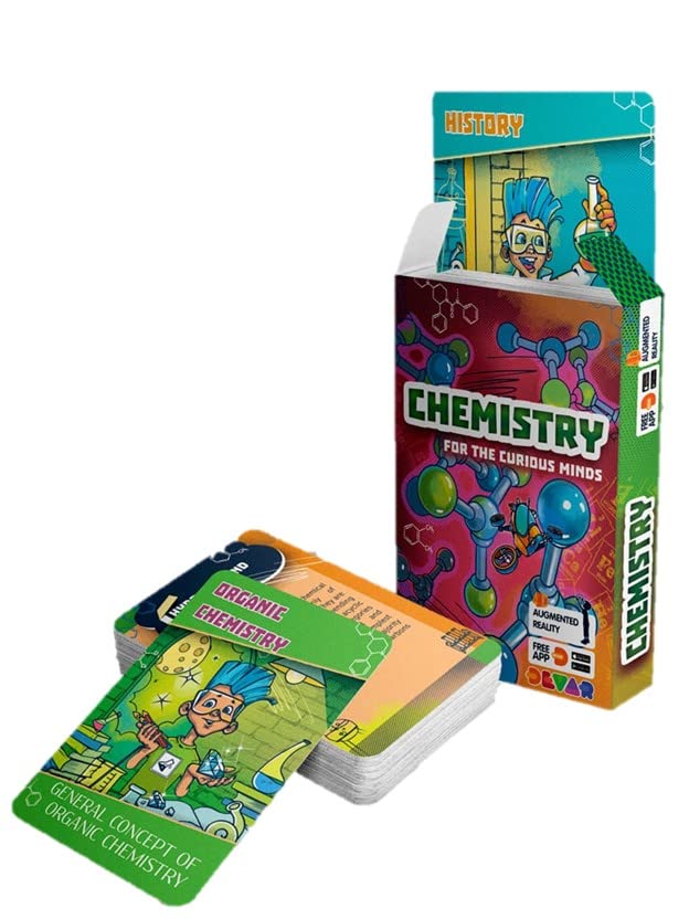 Wisdom Global Service Chemistry Flashcard with 4D Augmented Reality for the Curious Minds (25 Cards) Provides Interactive Learning for your Kids (+Dedicated App)