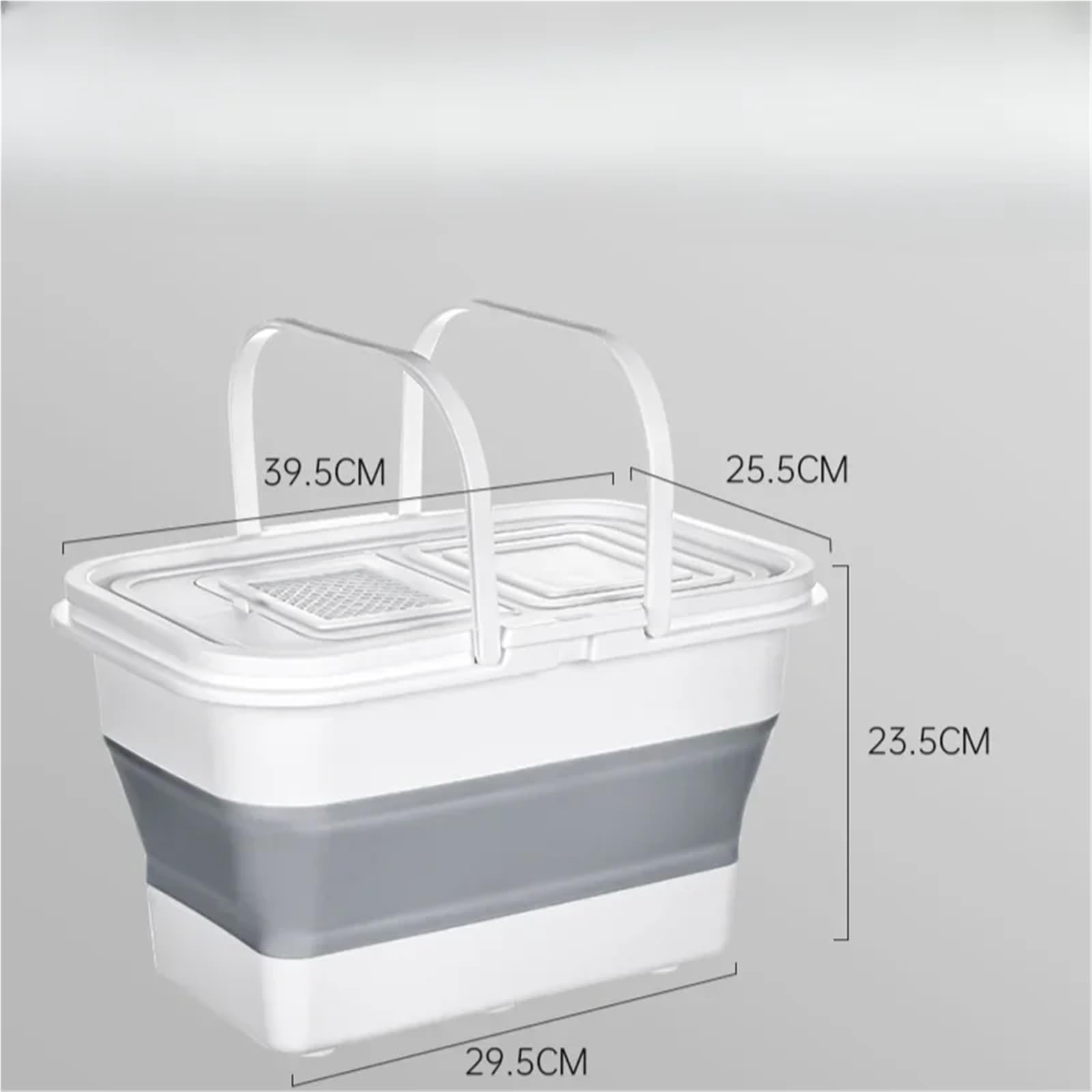 Seau Pliant de pêche en Plein air 13l, Seau vadrouille Domestique, Stockage Lavage Voiture, adapté aux Voyages 1 pièce pour Les Voyages La Randonnée(Grey)