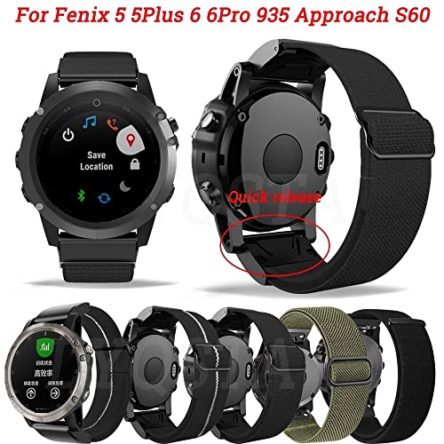 Bracelet 22mm Garmin Fenix 7 et 6 Pro en nylon agate à libération rapide - 2