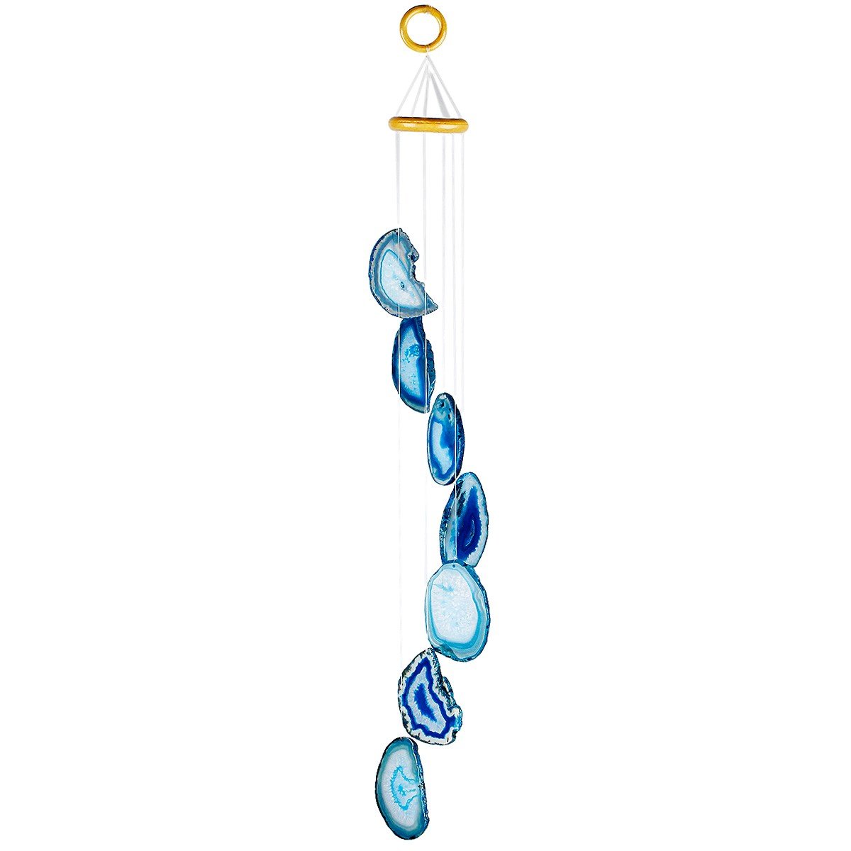 Carillon à Vent En Agate Naturelle Colorée - Décoration Intérieur Extérieur Et Méditation