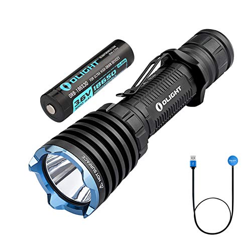 Olight Warrior X 2000 Lumen Cree XHP35 NW LED Rechargeable Tactical Flashlight, with Magnetic Charging Cable, 18650 Battery and SKYBEN Battery Case