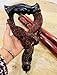 Wooden Walking Cane, Fashionable Crutch for Men and Women, Wood Cane with Carved Grip Handle, Exquisite Carving Eagle and fiish Walking Sticks as Gift, Retro, Ergonomic, Handmade (Brown)