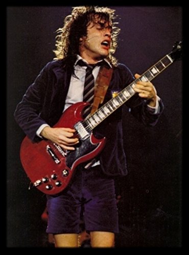 Portachiavi In Legno A Forma Di Chitarra -Ac / Dc - Angus Young