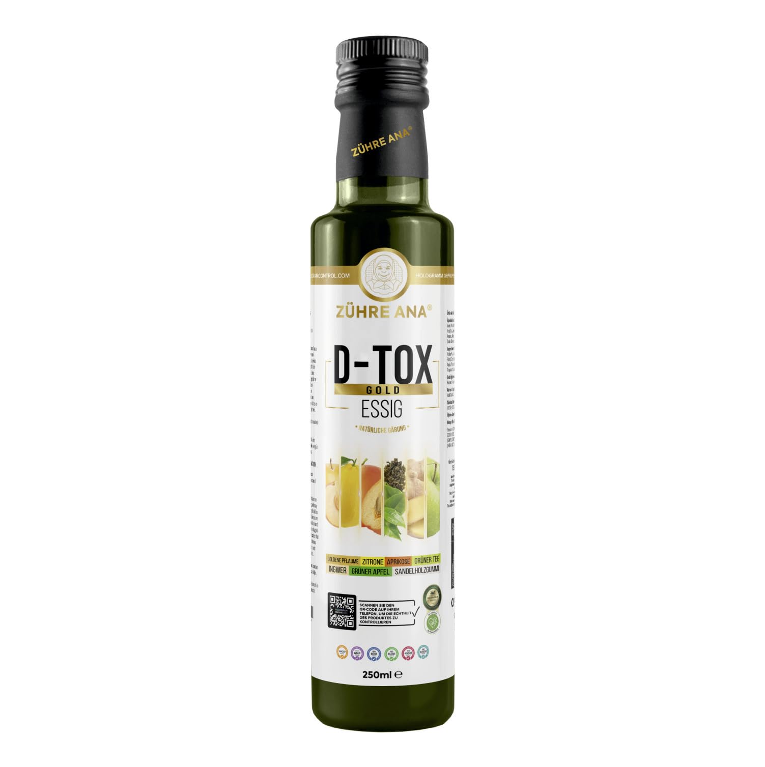 Zühre Ana Ananas-Essig 500ml – Natürlich fermentiert, ohne Zusatzstoffe, ungefiltert & nicht pasteurisiert – Fruchtig-frischer Geschmack für Küche & Getränke – Vegan