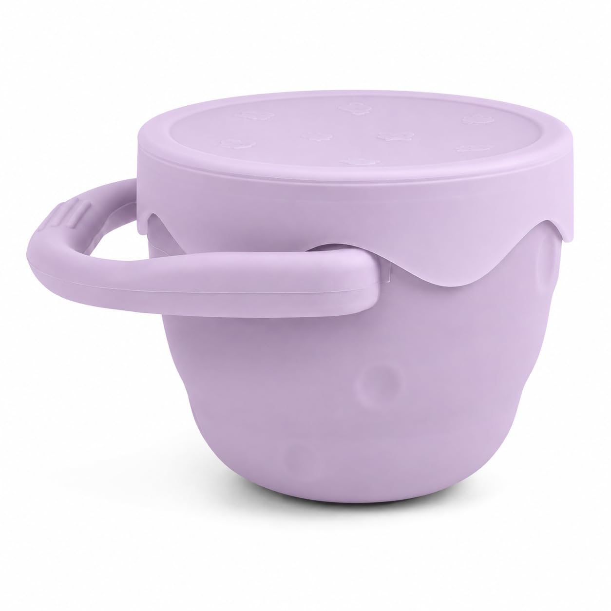 Silicone Baby Cup with Straw & Snack Lid, Spill-Proof Sippy Training Cup for Toddlers, 2-in-1 Silicone Snack Cup with Handles, BPA-Free (Foldable Lavender)-image-23