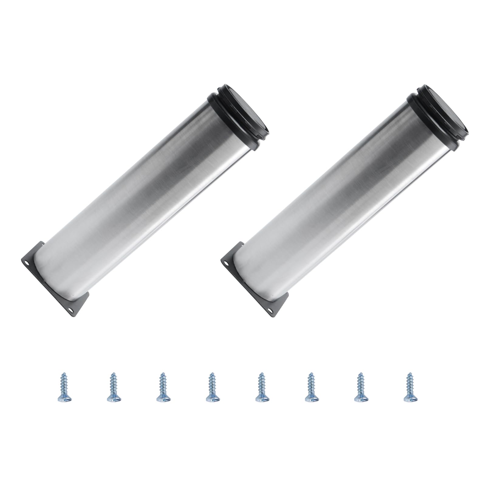 METALLIXITY Furniture Legs (10 Inch Height) 2Pcs, Stainless Steel Furniture Cabinet Metal Legs with Screws