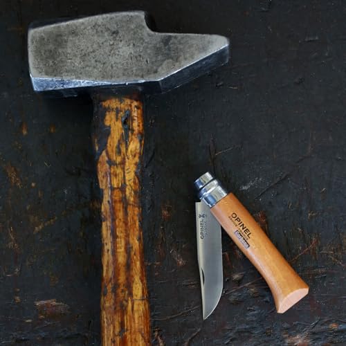 OPINEL No9 Carbon Steel Folding Pocket Knife with Beechwood Handle