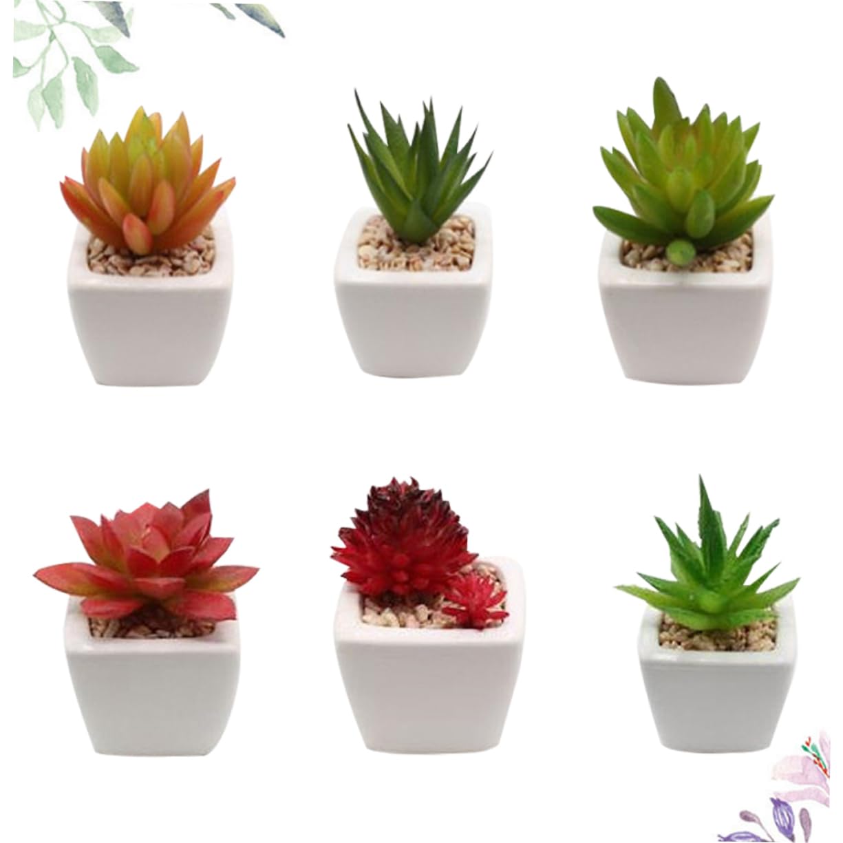 Künstliche Sukkulenten in Keramiktöpfen Mini-Bonsai-Pflanzen als Dekoration für Schreibtisch Fensterbank und Regal