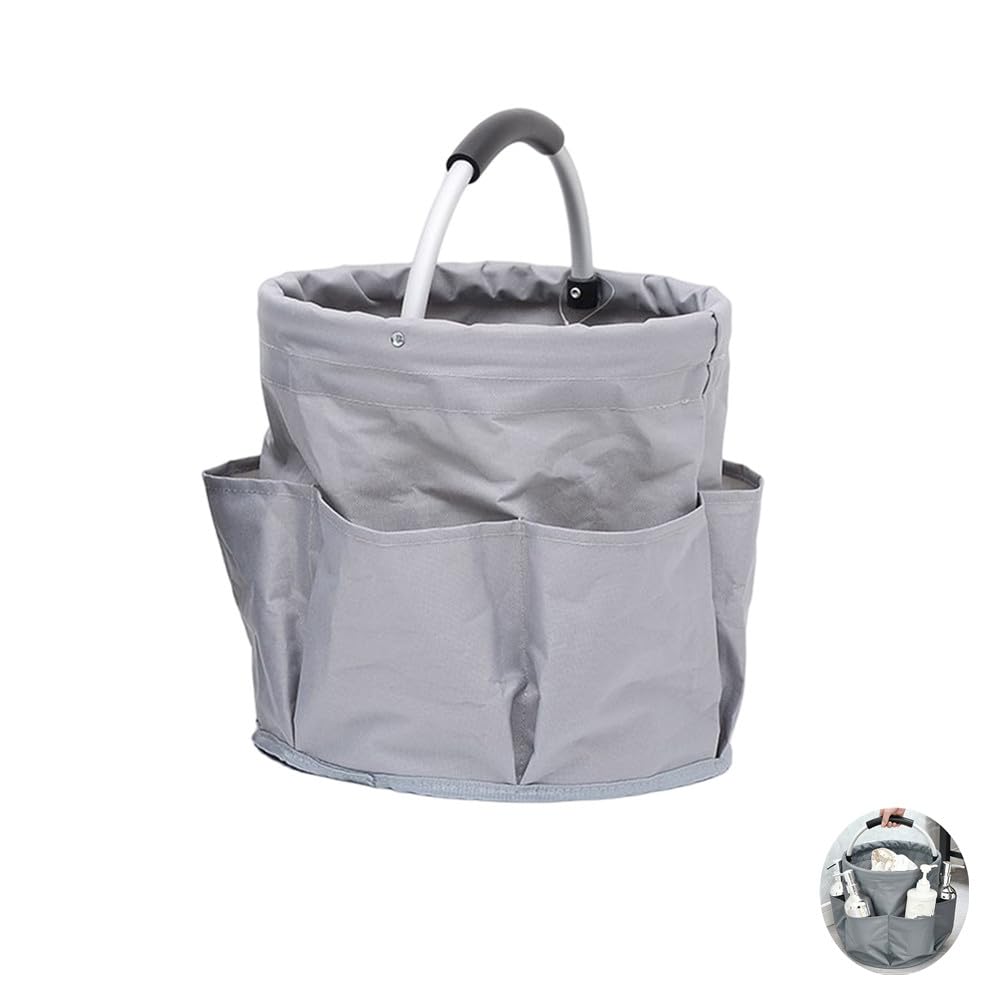 Scatola Pieghevole per l'Organizzazione, Organizer per Detersivi, 17L Cestino per Utensili da Giardino, Borsa per Attrezzi da Giardino, 1 Scomparto Principale con 6 Tasche Esterne, per