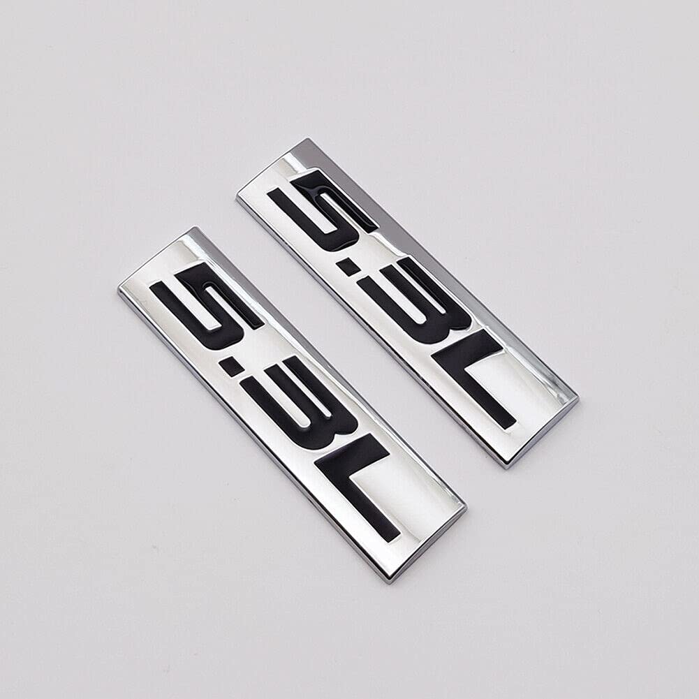 5.3L Engine Emblem Badge – Chrome & Black Metal Decal For Trunk, Hood, Or Door
