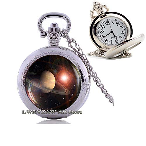 Space Pocket Watch Necklace, Galaxy Pocket Watch Necklace, Planet Pendant, Galaxy Space Nebula Pocket Watch Necklace, Space Jewelry, Men's Pocket Watch Necklace,M71