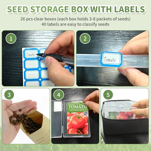 Boczif 26 Slot Seed storage Organizer Box Hold 80 to 100 seed packets - Image 2