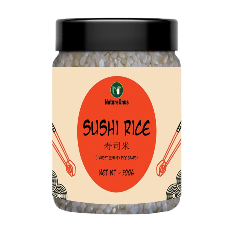 NatureOnus Sushi Rice, 500g Jar Pack | Perfect for the preparation of sushi dishes and traditional Japanese dishes (Japanese Cuisine | Sticky and Aromatic) (B0DB1XJ1MW) Amazon Price History, Amazon Price Tracker