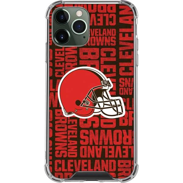 Skinit Clear Phone Case Compatible with iPhone 11 Pro Max - Officially Licensed NFL Cleveland Browns - Blast Design