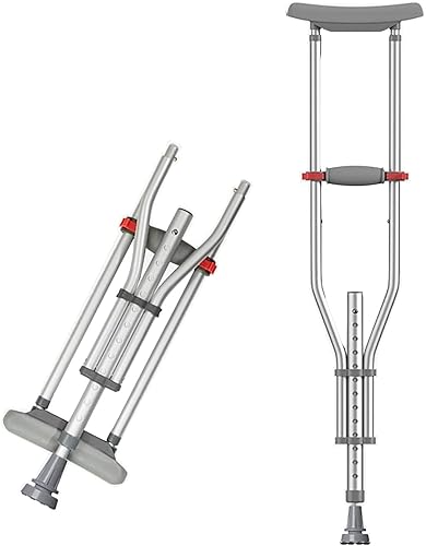 1 par de bastones de almacenamiento plegables de diseño ergonómico portátil, bastones antideslizantes para axilas para ayudar a la movilidad para