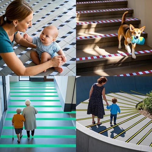 Image of Anti Slip Tape 2 Inch Wide, Waterproof Grip Adhesive Tape, Heavy Duty High Traction Friction for Indoor /Outdoor Steps (33 Ft /Black).