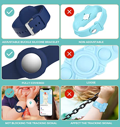 Image of Waterproof AirTag Bracelets for Kids, Hidden Silicone Wristbands, 2 Pack | Compatible with AirTag (1st & 2nd Gen), Lightweight Tracker Holder, Secure Fit, AirTag Not Included