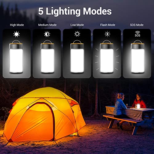 Led Camping Lantern, Ct Capetronix Rechargeable Camping Lights With 400Lm 5 Light Modes Water-Resistant, Portable Tent Lights For Camping Power Outage Emergency Hurricane Home (2 Pack, Black & Orange) #TOP3