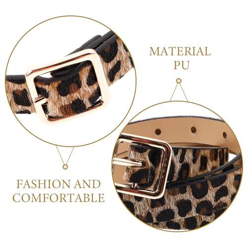 2pcs Womens Leather Belt Womens Dress Belts Women Belt Leopard Decor Womens Belts Woman Belts Leather3