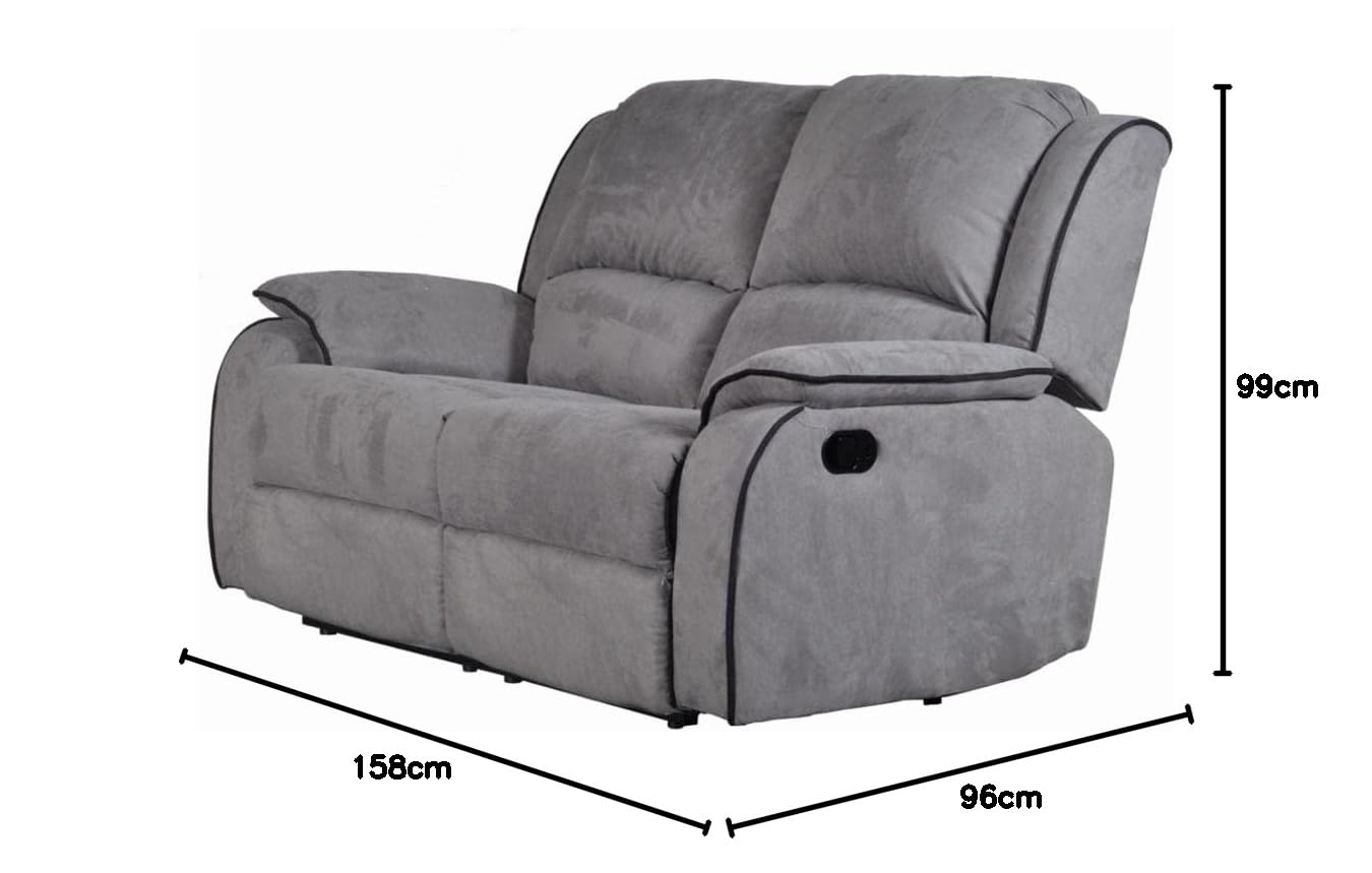 Vente-unique - Relaxsofa 2 Hernani - Microfaser - grau