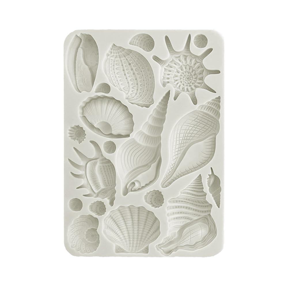 Stamperia - Silicone Mould A5 for Scrapbooking, Bullet Journalling and More, Shells, Non-Stick Surface, Suitable for Air-Dry Clay, Resin, and More, Perfect for Hobbies, Crafts, and Gifting (Sea Land)