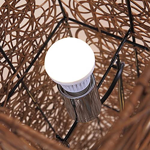 Lámpara de pie de hierro y ratán con acabado elegante de luz suave 5
