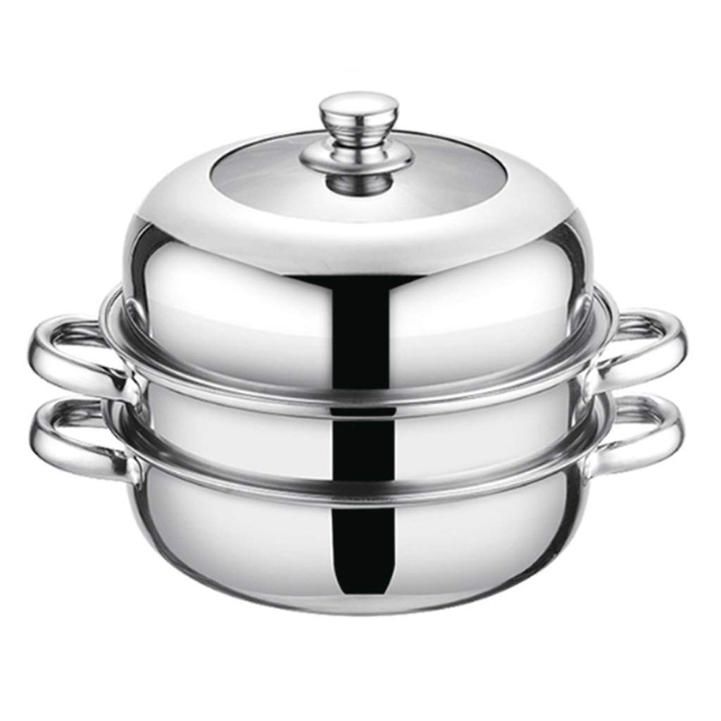 GTHTUHFD Stainless Steel Steamer Pot Soup Basket Boiler 3 Layers Induction Cooker Metal Pan