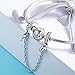 925 Sterling Silver Safety Chain Charm Bead Love Heart Flower Snowflake Bow Clear CZ Crystal Stopper Lock Clip Beads(C)