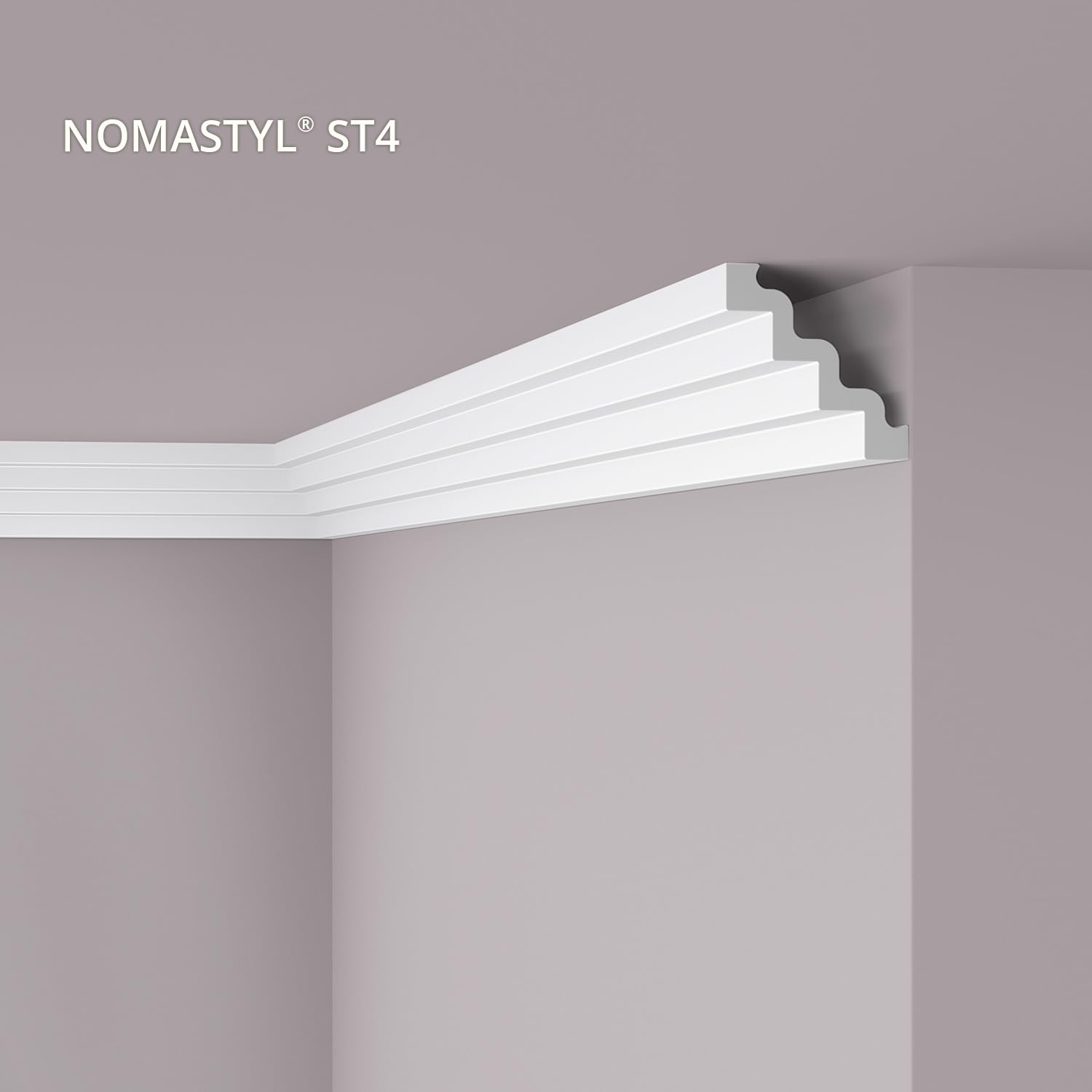 ST4 NOMASTYL listwa sufitowa - 20 szt. (40 m) - 130 x 130 x 2000 mm - NOËL & MARQUET - marka NMC - wytłaczany polistyren