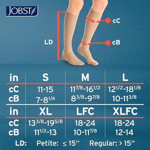 Image of JOBST UltraSheer Knee-High 20-30 mmHg Closed Toe Compression Stockings for Women, Medical Compression For Varicose and Spider Veins, Helps Prevent Swelling