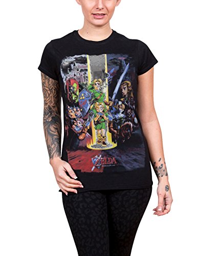 Nintendo Legend of Zelda Ocarina of Time - Camiseta de Manga Corta con Estampado
