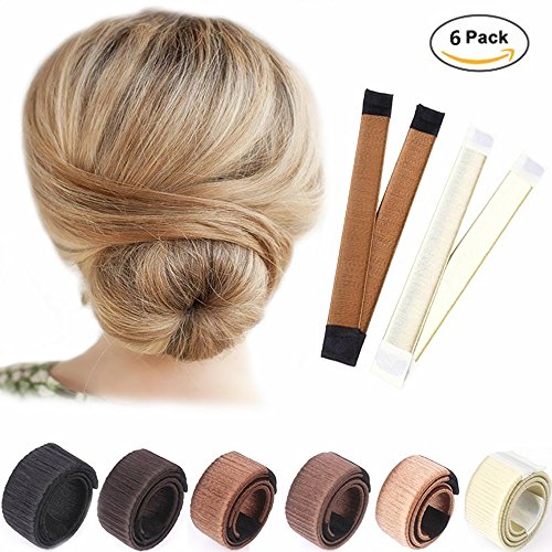 BAWYU 6pcs Buns Hair,Hair Bun Maker,Easy Bun For Hair,Donut Bun Maker,Buns Maker For Girls Women(6 Colors)