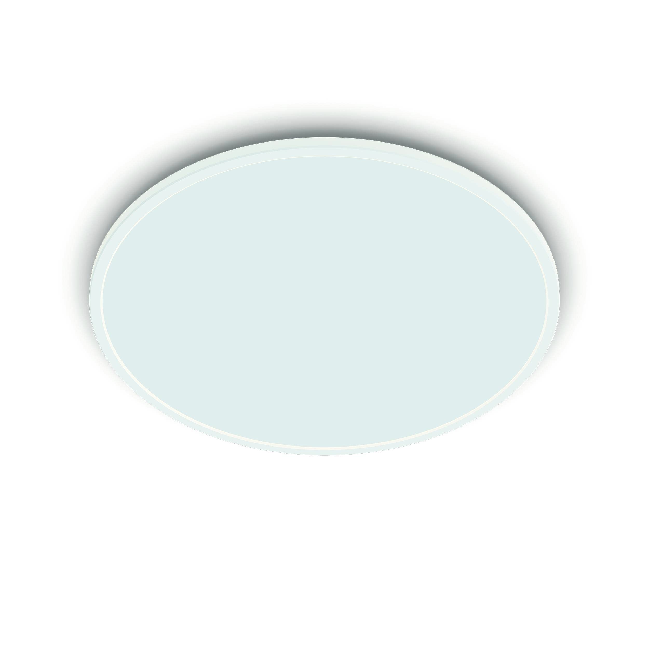 Plafonnier extérieur PHILIPS LED Superslim 15W [Blanc chaud - Blanc] Résistant à l'eau IP54, pour éclairage de jardin, patio et terrasse.