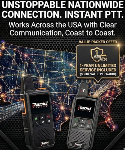 Rapid Radios G1 - Nationwide LTE Walkie-Talkies - Unlimited Range Cellular Push-to-Talk Two-Way Radios Set - Image 2