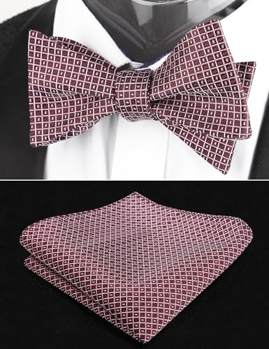 Image of Alizeal Mens 2pcs Solid Self-tied Bow Tie Set
