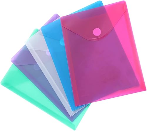 NUOBESTY 10 unids carpetas de plástico carpeta de plástico bolsa de documentos administrador hebilla información bolsa a4 alta capacidad organizador