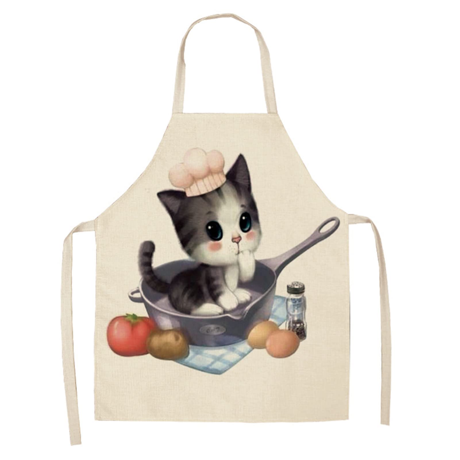 Gaf Nuncew Elegant Long Apron with Backless Design, Polka Dot Pattern
