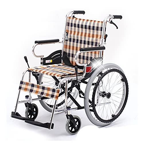 車椅子 フットトランジットチェアの折りたたみ式超ライト車椅子アルミ合金フレーム高齢者障害者車椅子トロリー、17インチシート幅 車椅子の携帯用折りたたみ軽量車椅子
