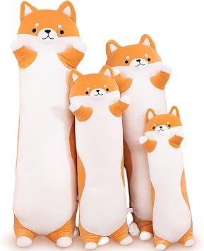 Stuffed Animal Shiba Inu Plush Toy, 90 cm / 35.4 inch Soft Long Akita Body Pillow Corgi Kawaii Plush Dog Soft Pillow Gifts for Boys Girls