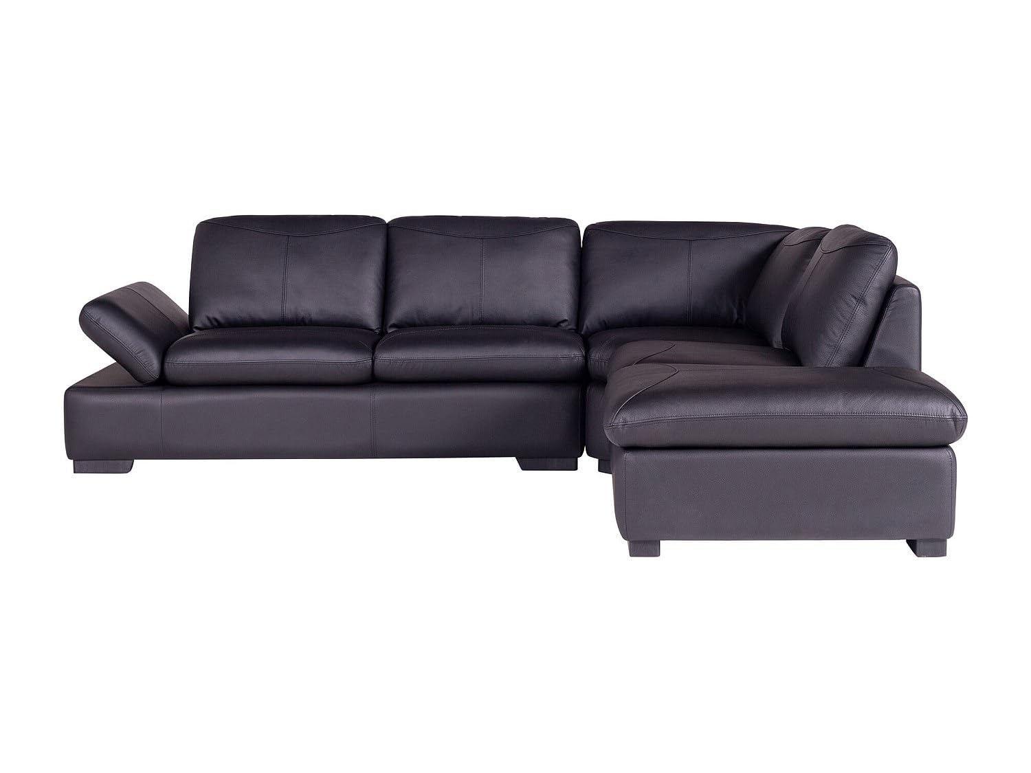 Vente-unique - Canapé d'angle en Cuir Onyx II - Noir - Angle Droit