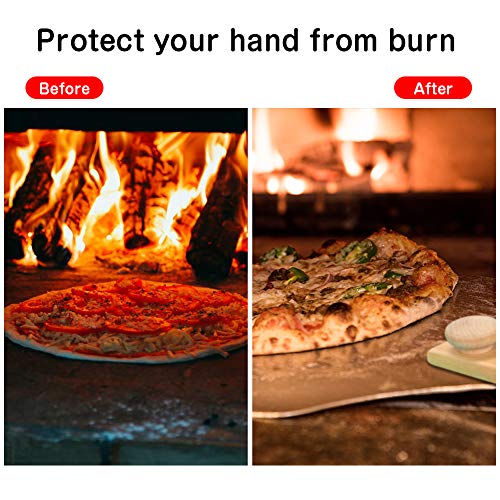 Aluminum Metal Pizza Peel, Pizza Spatula for Pizza Stone with Foldable Wood Handle Easy Storage Pizza Paddle for Baking Homemade Pizza Bread (12 Inch x 14 Inch)