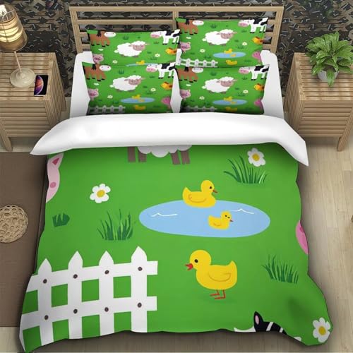 Housse de Couette Respirante Anti-Transpiration Parure de Lit 3D Fermeture Éclair 200x200 - 5