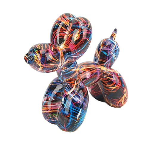 Teror Ballon Chien Sculpture, Ballon Chien Sculpture Fait À La Main Rock Style Nordique Coloré Résine Ballon Chien Statue Bar Jardin Décoration De Table